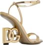 Dolce & Gabbana Keira Goudkleurige Metallic Sandalen Yellow Dames - Thumbnail 4