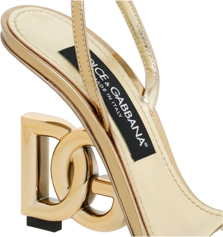 Dolce & Gabbana Keira Goudkleurige Metallic Sandalen Yellow Dames