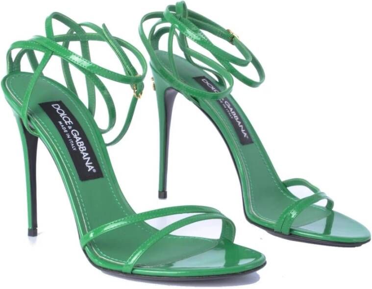 Dolce & Gabbana Keira Straps Hak Sandalen Green Dames