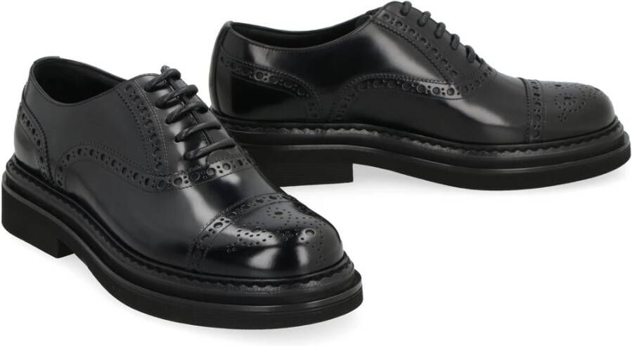 Dolce & Gabbana Klassieke Leren Brogue Veterschoenen Black Heren