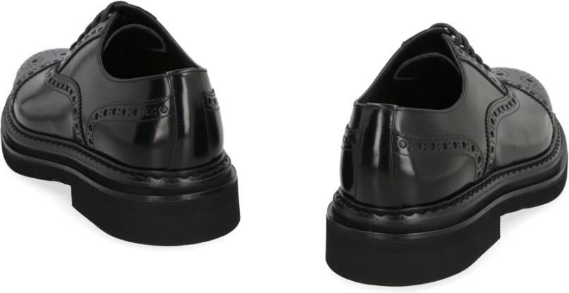 Dolce & Gabbana Klassieke Leren Brogue Veterschoenen Black Heren