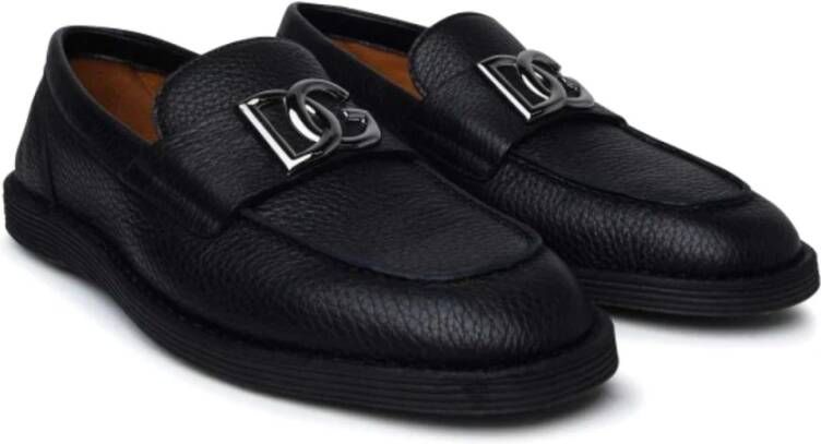 Dolce & Gabbana Klassieke Leren Loafer Schoenen Black Heren