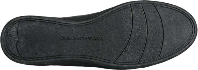 Dolce & Gabbana Klassieke Zwarte Gouden Leren Sneakers Schoenen Black Heren