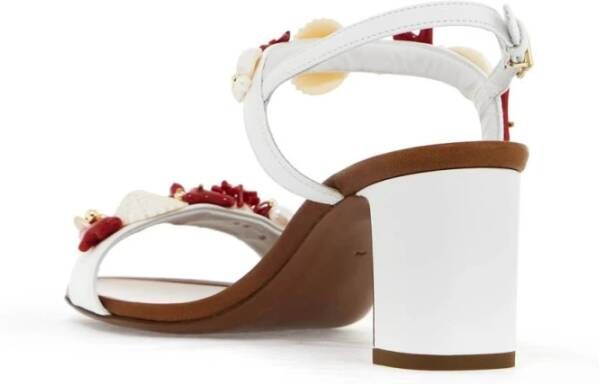 Dolce & Gabbana Koraal Schelp Hoge Hak Sandalen White Dames