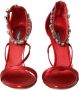 Dolce & Gabbana Kristal Enkelband Rode Sandalen Red Dames - Thumbnail 8