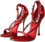 Dolce & Gabbana Kristal Enkelband Rode Sandalen Red Dames - Thumbnail 9