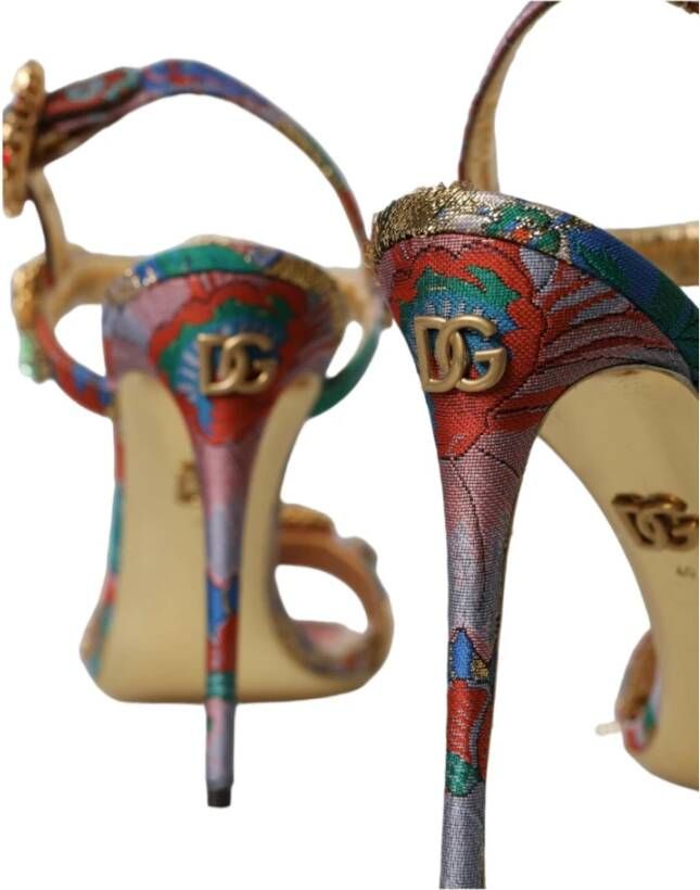 Dolce & Gabbana Kristal Jacquard Enkelband Sandalen Multicolor Dames