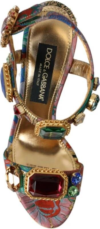 Dolce & Gabbana Kristal Jacquard Enkelband Sandalen Multicolor Dames