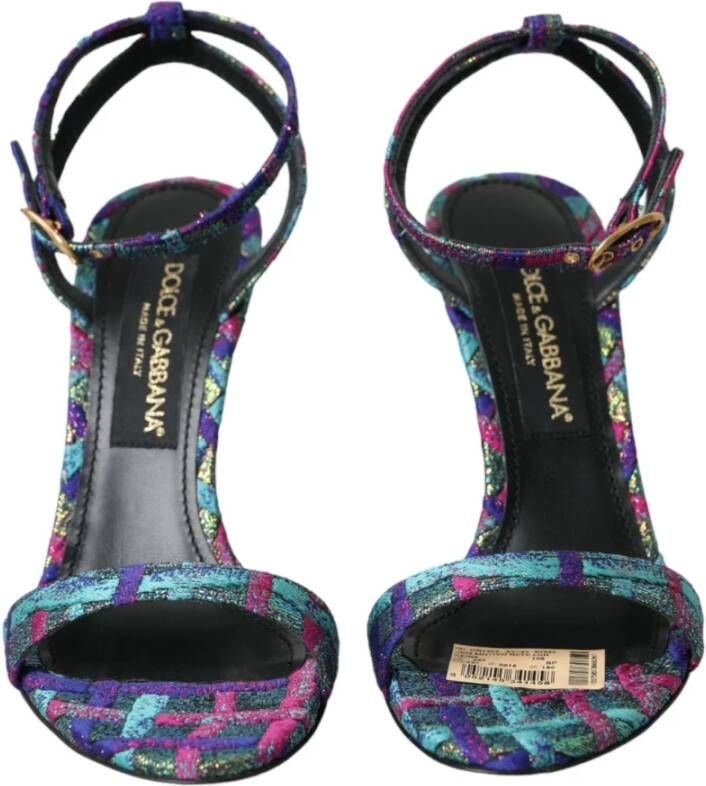 Dolce & Gabbana Kristal Jacquard Hak Sandalen Multicolor Dames