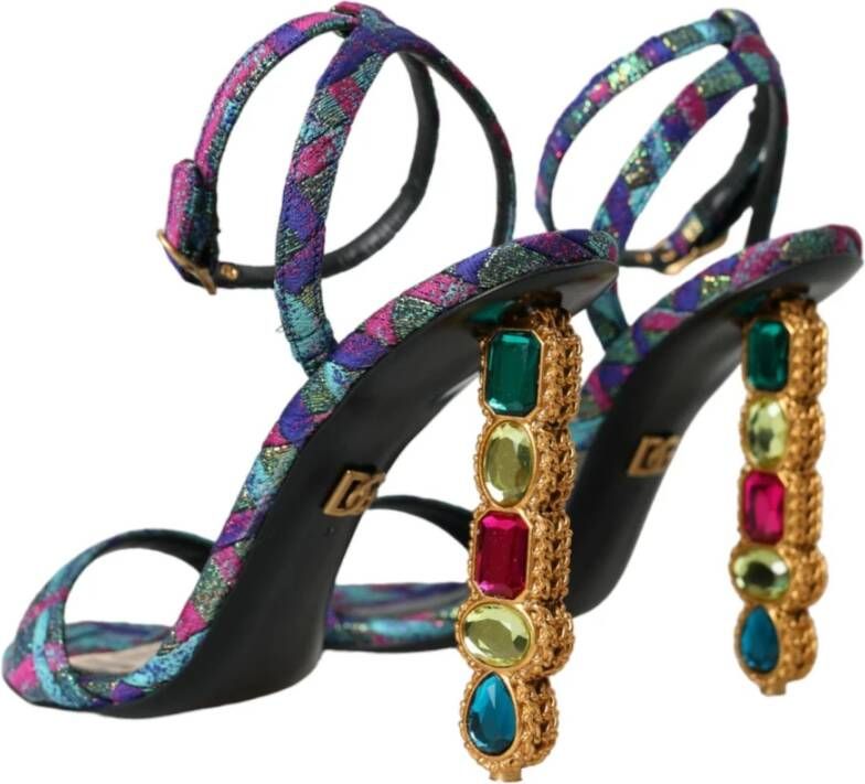 Dolce & Gabbana Kristal Jacquard Hak Sandalen Multicolor Dames