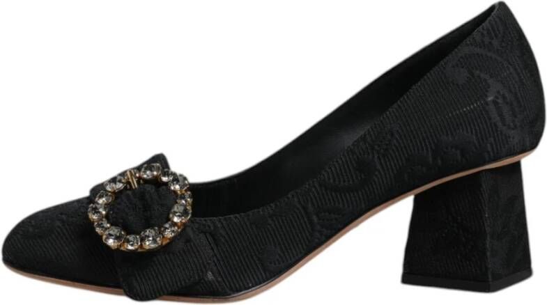 Dolce & Gabbana Kristal Jacquard Hakken Zwart Hoge Kwaliteit Black Dames