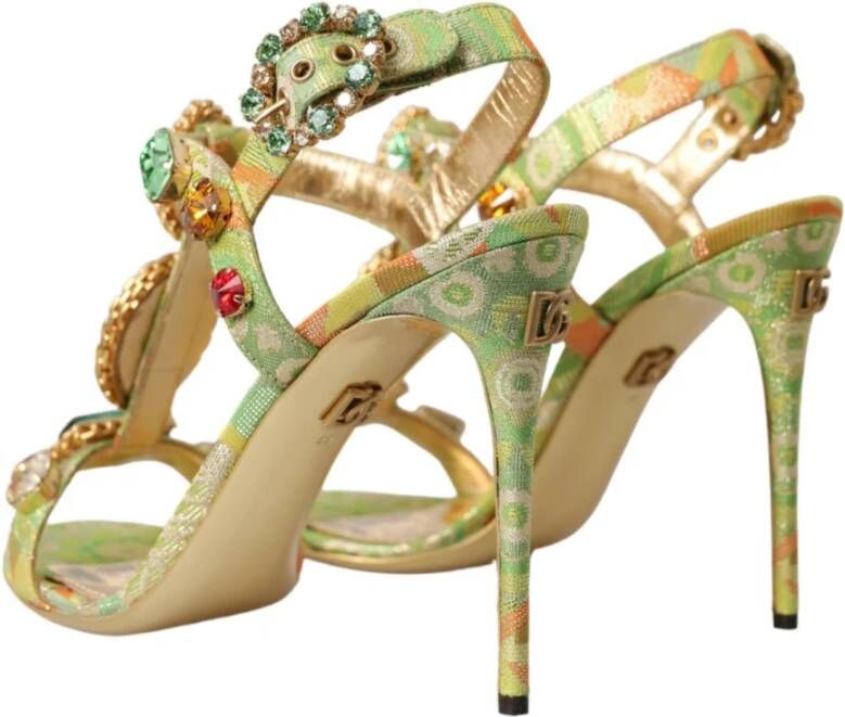 Dolce & Gabbana Kristal Jacquard Sandalen Multicolor Dames