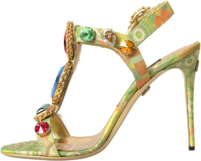 Dolce & Gabbana Kristal Jacquard Sandalen Multicolor Dames