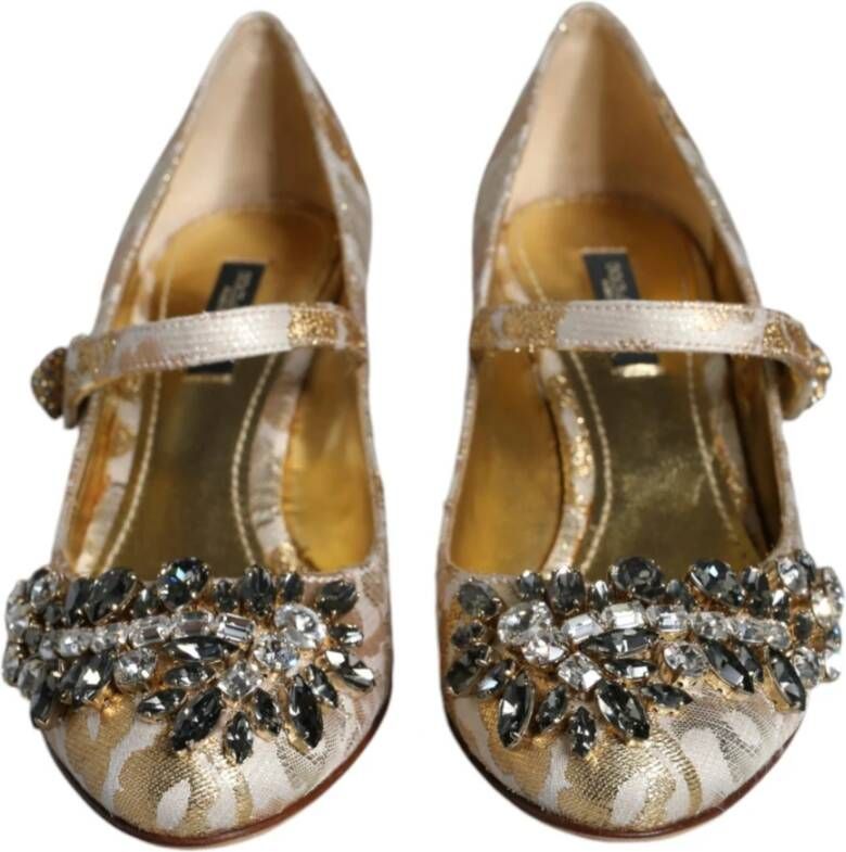 Dolce & Gabbana Kristal Mary Jane Gouden Pumps Yellow Dames