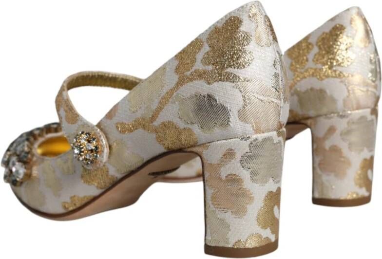 Dolce & Gabbana Kristal Mary Jane Gouden Pumps Yellow Dames