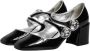 Dolce & Gabbana Kristal Mary Jane Zwarte Leren Pumps Black Dames - Thumbnail 4