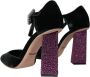 Dolce & Gabbana Kristalversierde Velvet Mary Jane Pumps Black Dames - Thumbnail 4