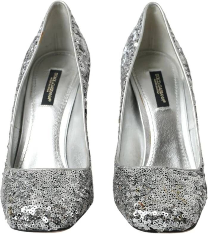 Dolce & Gabbana Kristal Paillet Hoge Hakken Pumps Gray Dames