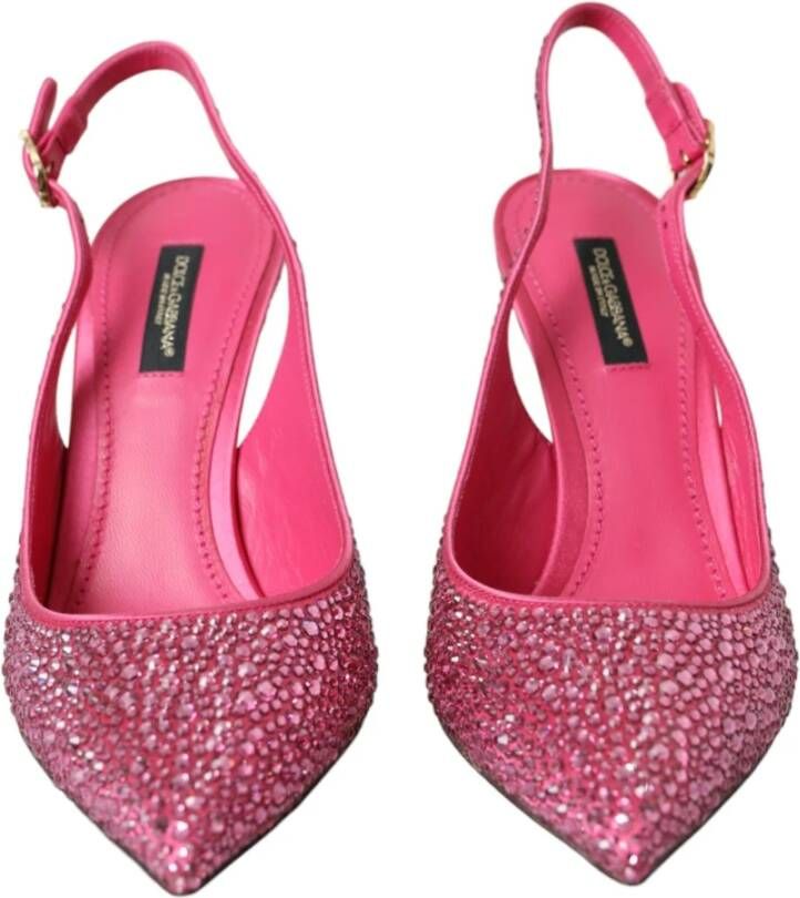 Dolce & Gabbana Kristal Roze Slingback Pumps Schoenen Pink Dames