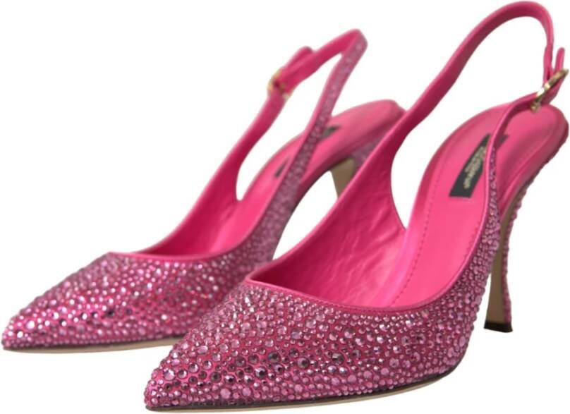 Dolce & Gabbana Kristal Roze Slingback Pumps Schoenen Pink Dames