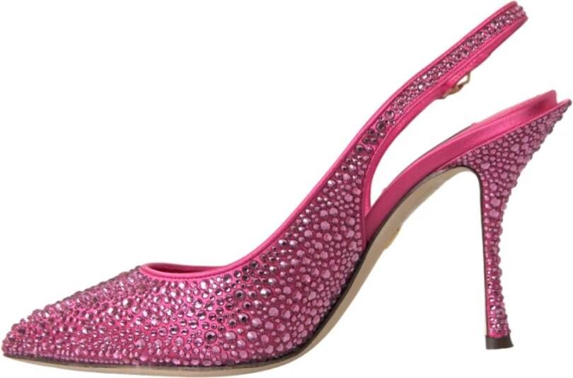 Dolce & Gabbana Kristal Roze Slingback Pumps Schoenen Pink Dames