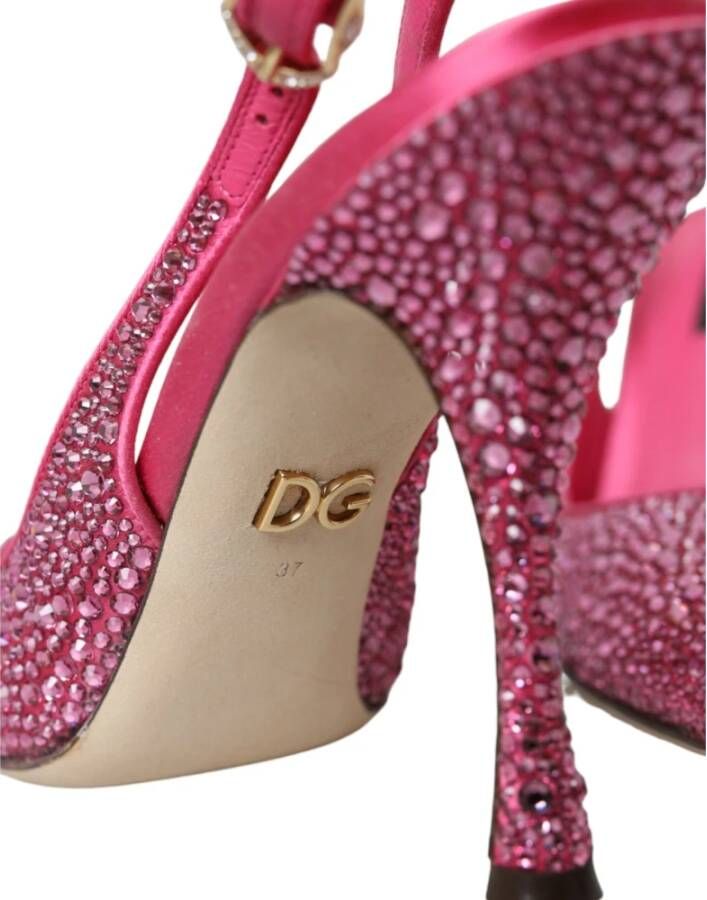 Dolce & Gabbana Kristal Roze Slingback Pumps Schoenen Pink Dames