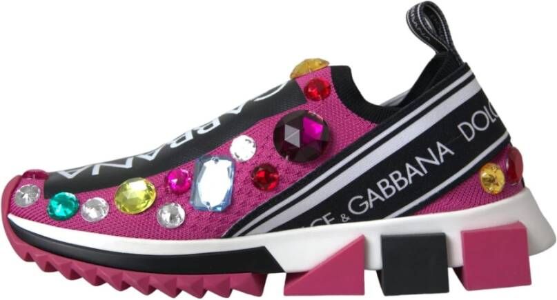 Dolce & Gabbana Kristal Sorrento Sneakers Pink Dames