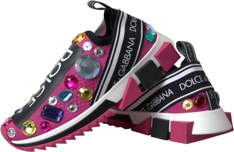 Dolce & Gabbana Kristal Sorrento Sneakers Pink Dames