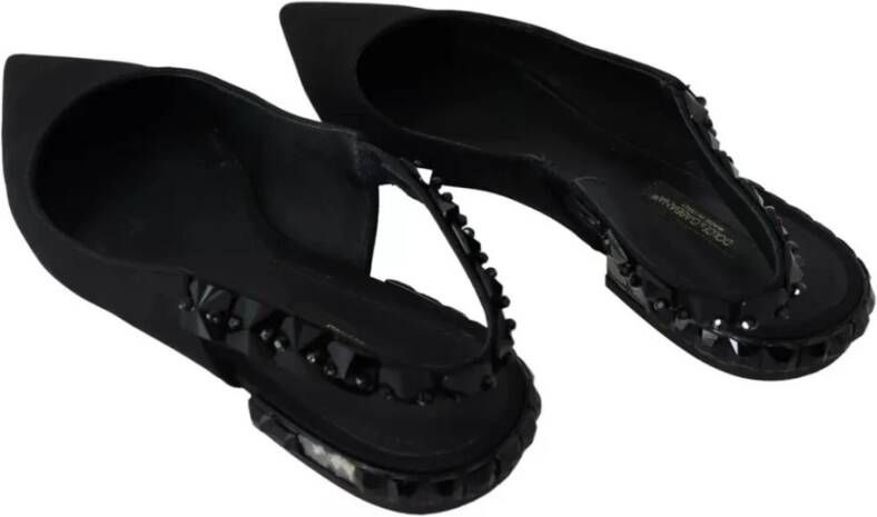 Dolce & Gabbana Kristal Stud Slingback Flats Black Dames