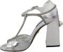 Dolce & Gabbana Kristal T-Strap Leren Sandalen Gray Dames - Thumbnail 2