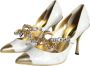 Dolce & Gabbana Kristalboog Parel Pumps Witgoud White Dames - Thumbnail 3