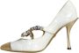 Dolce & Gabbana Kristalboog Parel Pumps Witgoud White Dames - Thumbnail 5