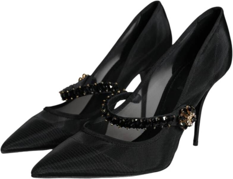 Dolce & Gabbana Kristalhak Mary Jane Pumps Black Dames