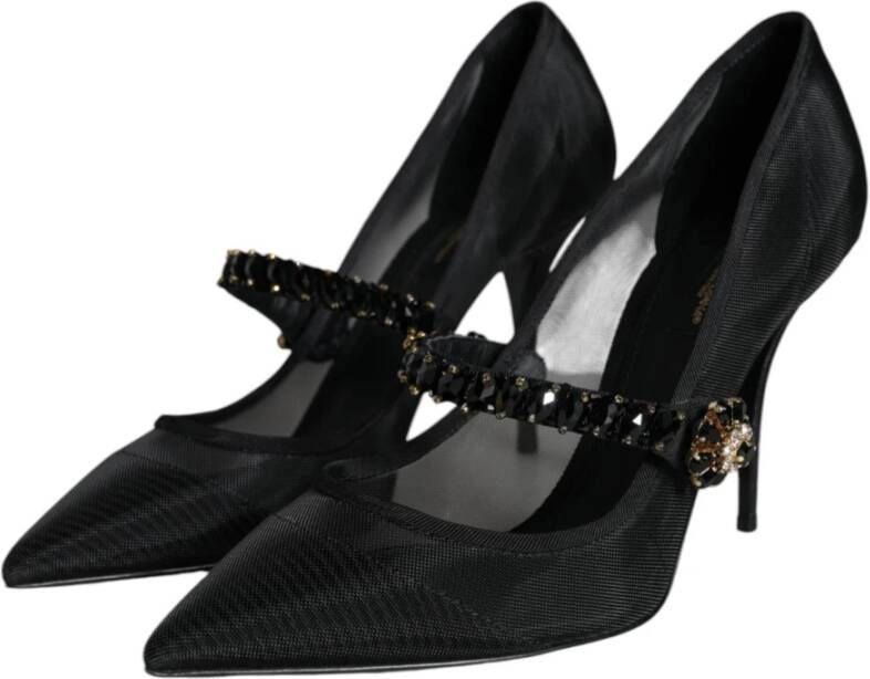 Dolce & Gabbana Kristalhak Mary Jane Pumps Black Dames