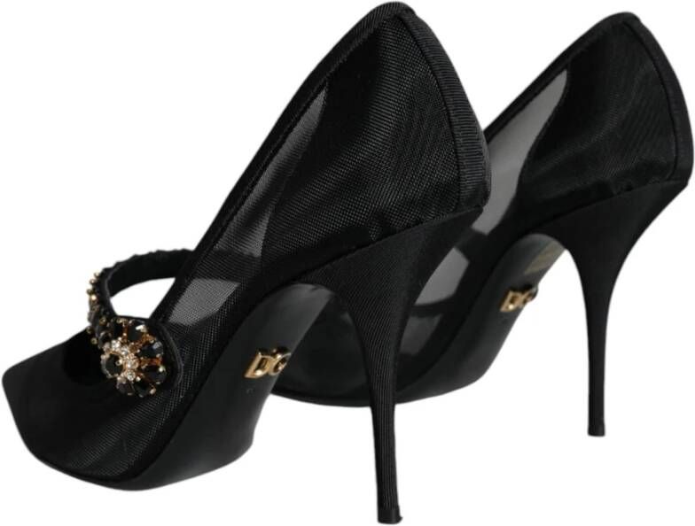 Dolce & Gabbana Kristalhak Mary Jane Pumps Black Dames