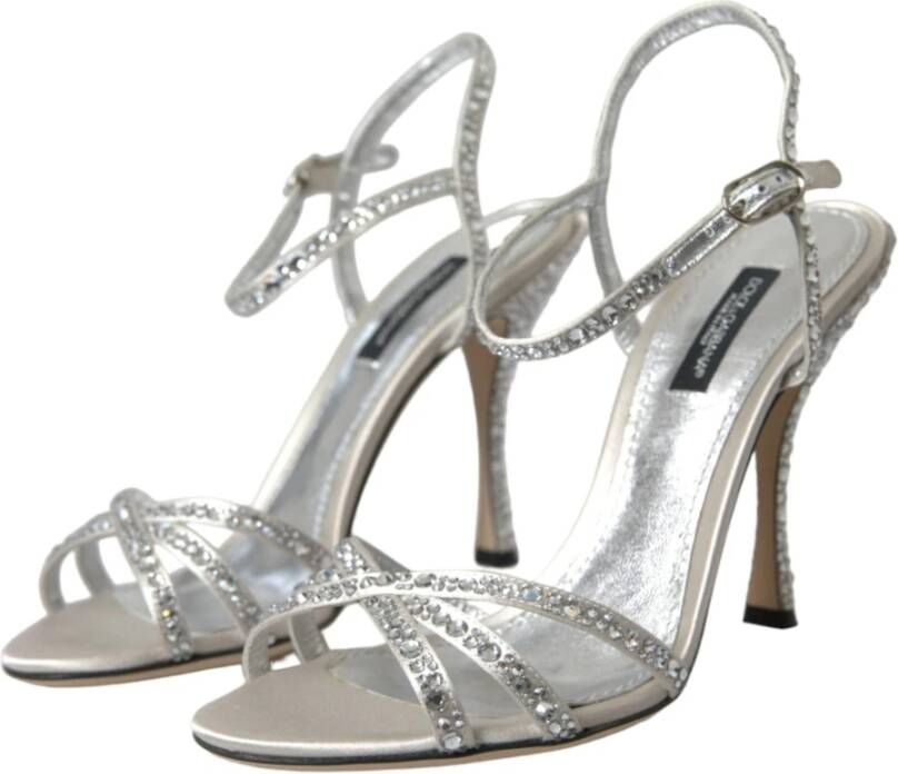 Dolce & Gabbana Kristalhakken Sandalen Zilver Gray Dames