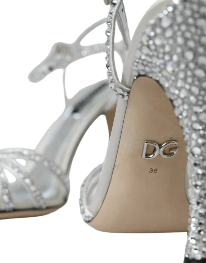 Dolce & Gabbana Kristalhakken Sandalen Zilver Gray Dames