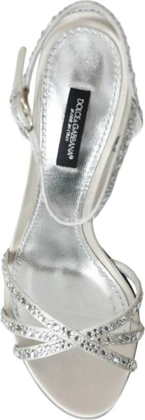 Dolce & Gabbana Kristalhakken Sandalen Zilver Gray Dames