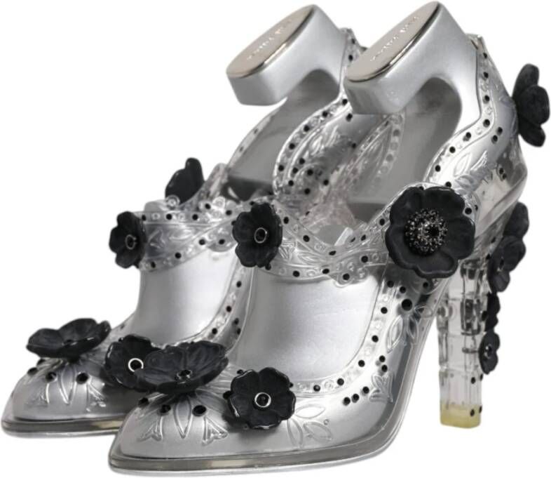 Dolce & Gabbana Kristallen Assepoester Hakken met Leren Zool Gray Dames