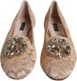 Dolce & Gabbana Kristallen Ballet Flats Beige Italië Beige Dames - Thumbnail 2