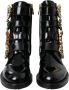 Dolce & Gabbana Kristallen Gesp Leren Laarzen Black Dames - Thumbnail 2