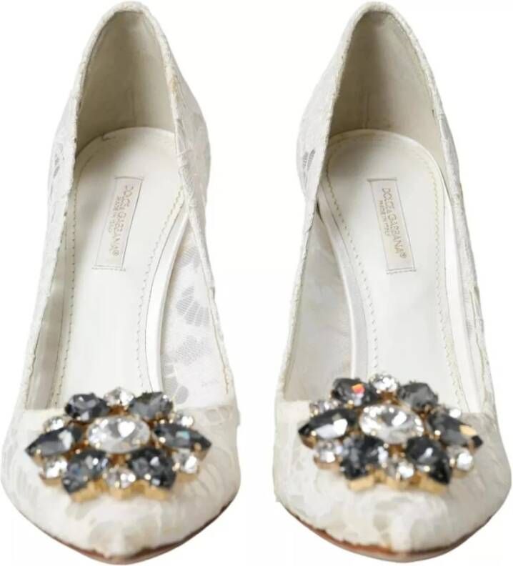 Dolce & Gabbana Kristallen kanten pumps met versieringen White Dames