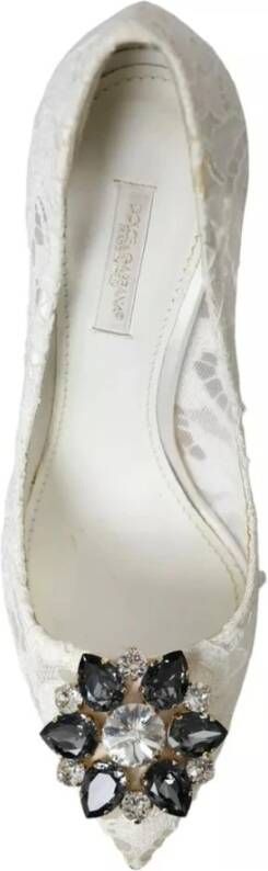 Dolce & Gabbana Kristallen kanten pumps met versieringen White Dames