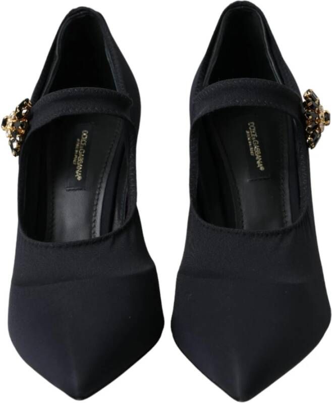 Dolce & Gabbana Kristallen Mary Jane Pumps met Versieringen Black Dames