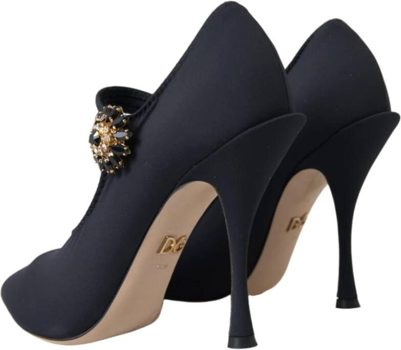 Dolce & Gabbana Kristallen Mary Jane Pumps met Versieringen Black Dames