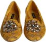 Dolce & Gabbana Kristalversierde balletflats mosterd Yellow Dames - Thumbnail 2