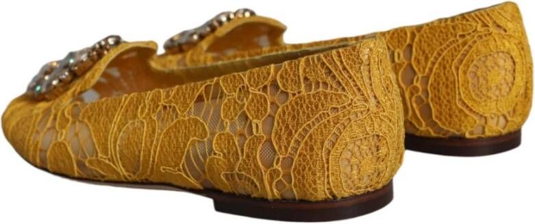 Dolce & Gabbana Kristalversierde balletflats mosterd Yellow Dames