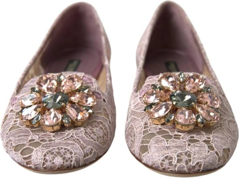 Dolce & Gabbana Kristalversierde balletflats roze Pink Dames