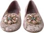 Dolce & Gabbana Kristalversierde balletflats roze Pink Dames - Thumbnail 2