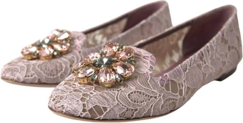 Dolce & Gabbana Kristalversierde balletflats roze Pink Dames